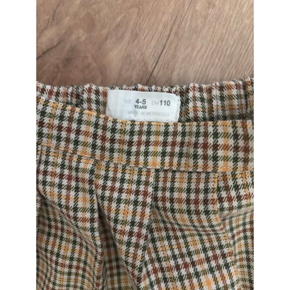Zara Girls Yellow & Brown Plaid Pleated Skirt - Picture 2 of 2